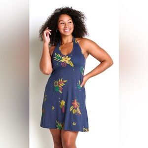 Floral Halter Neck Swim Dress